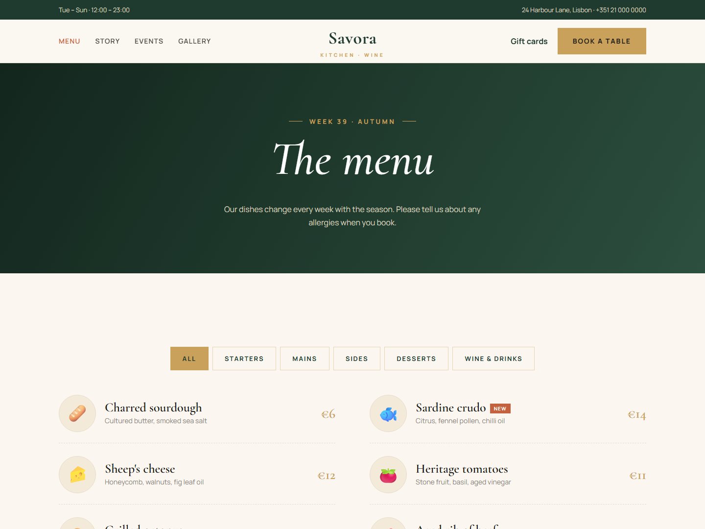 Savora – Restaurant & Bistro HTML Template