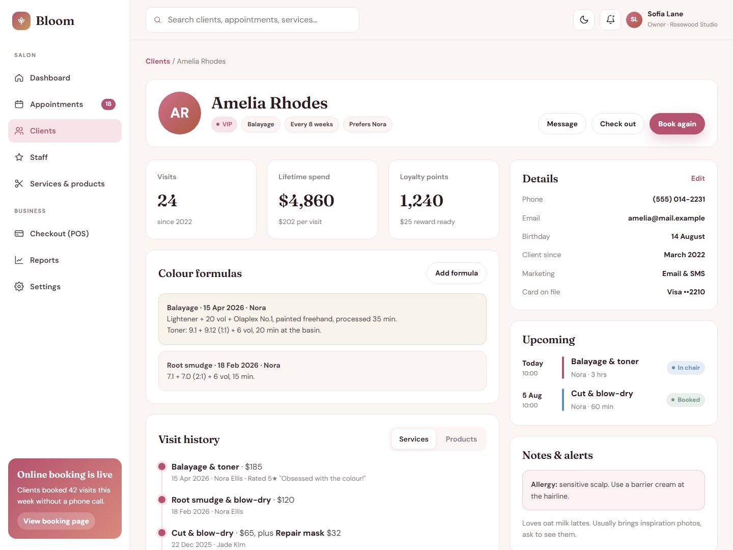 Bloom – Salon Management System HTML Template