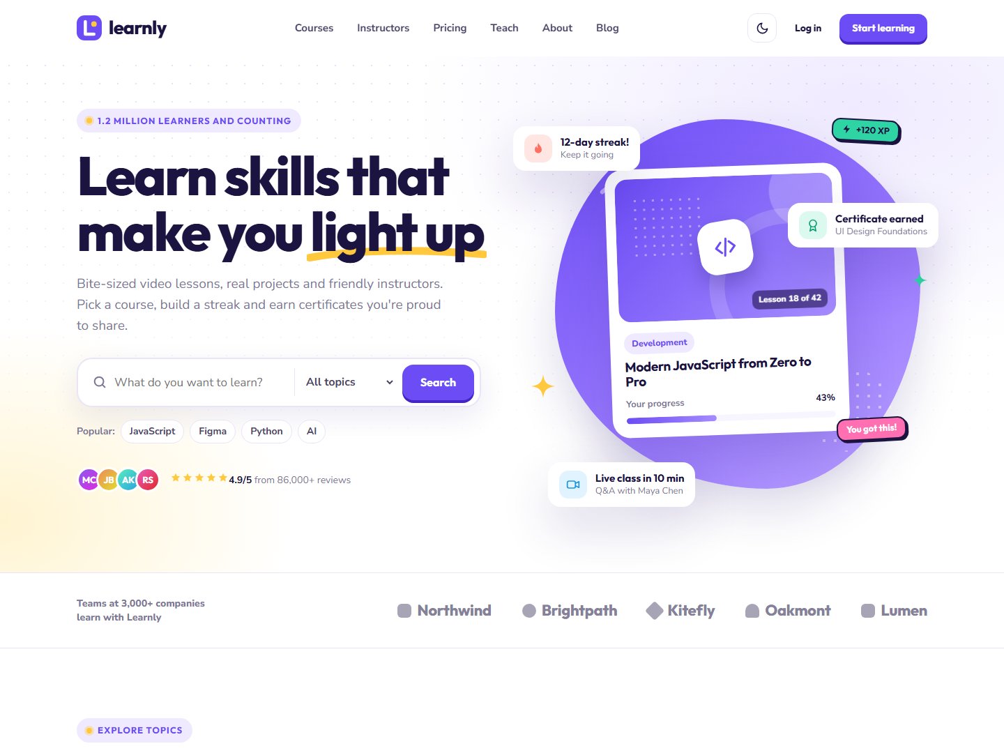 Learnly – Online Courses & LMS HTML Template