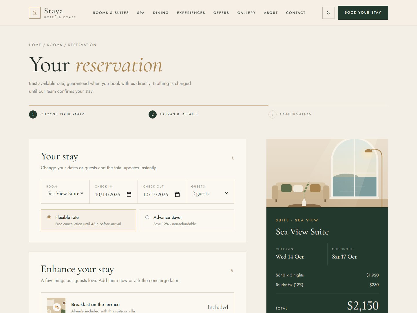 Staya – Boutique Hotel & Resort HTML Template