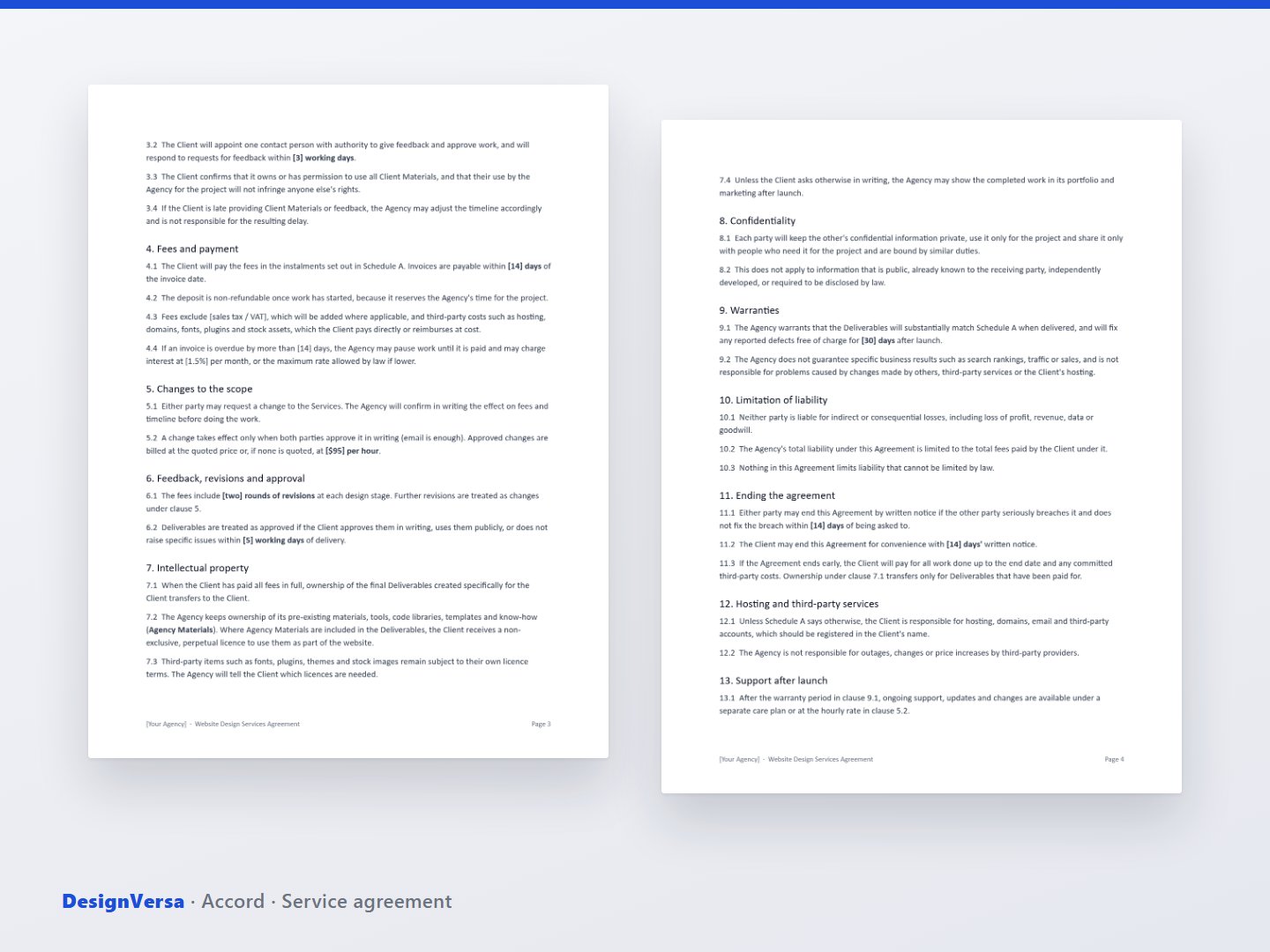 Accord – Web Design Service Agreement & NDA Templates (Word & PDF)