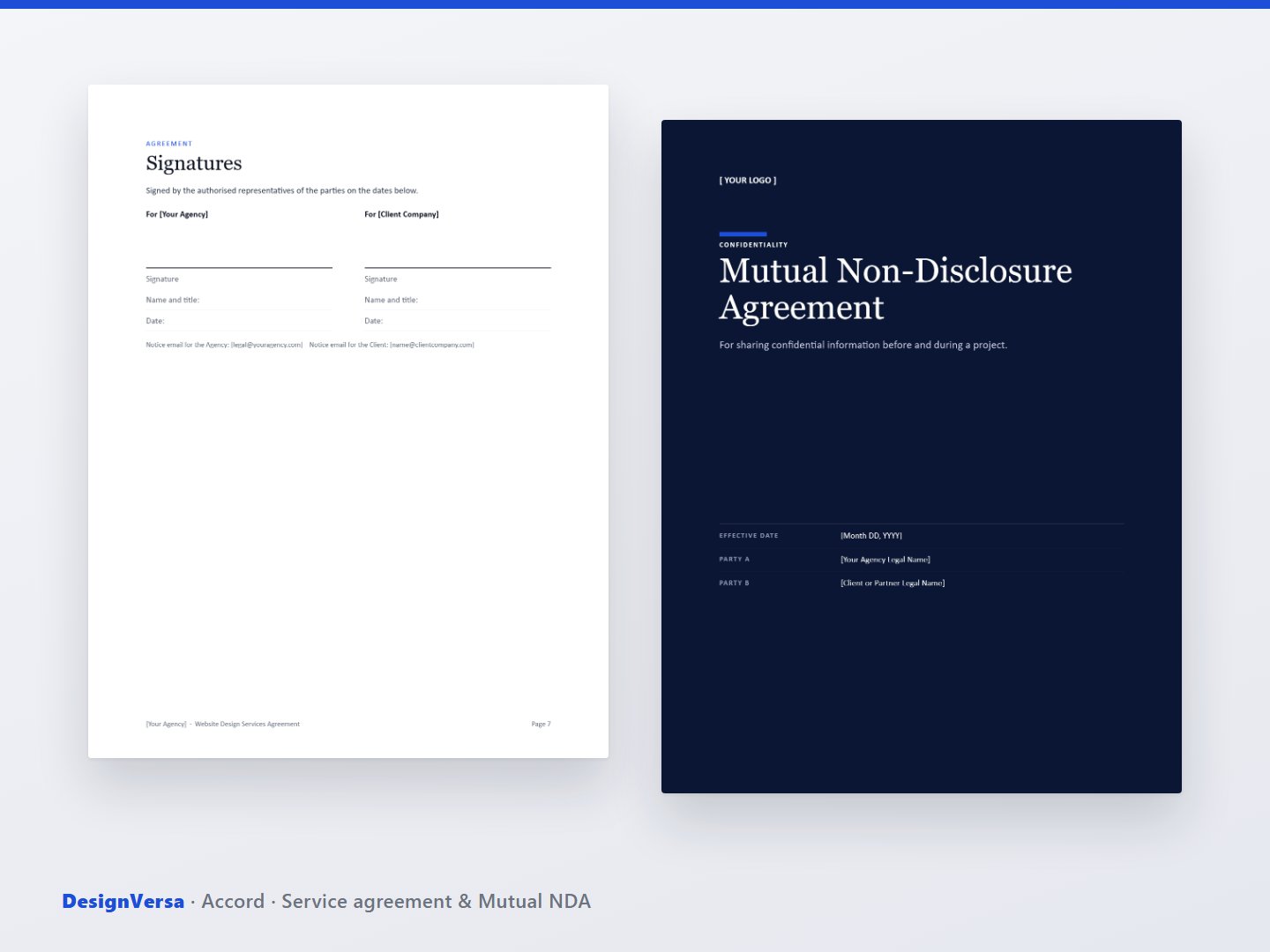 Accord – Web Design Service Agreement & NDA Templates (Word & PDF)