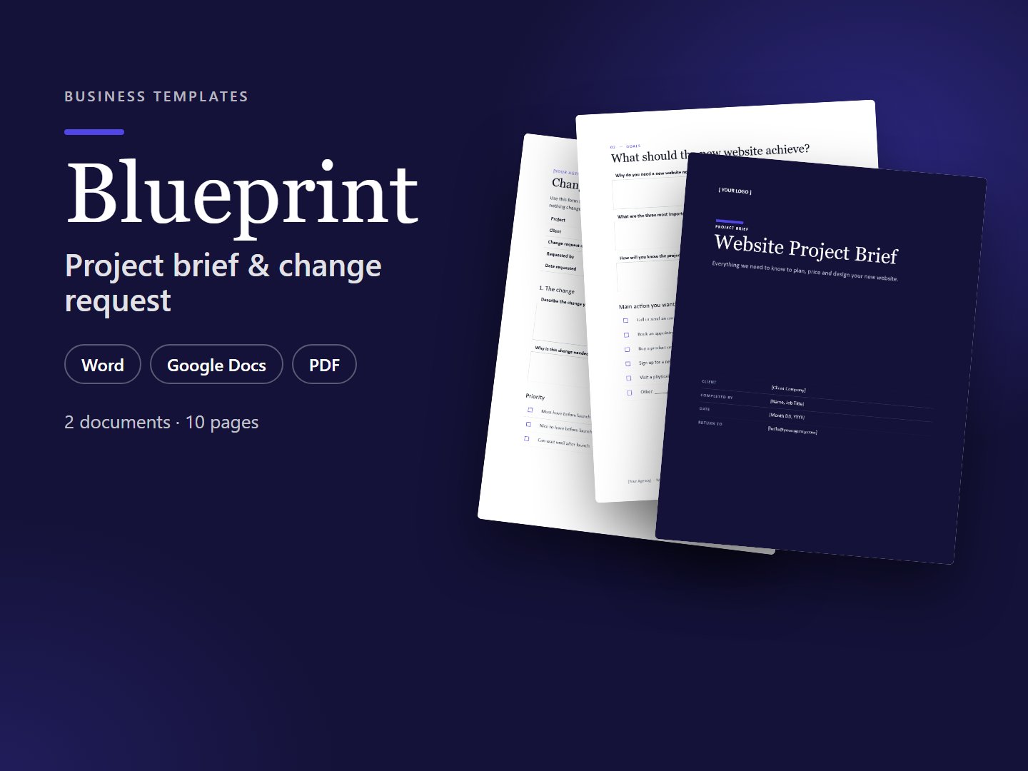 Blueprint – Website Project Brief & Change Request Templates (Word & PDF)
