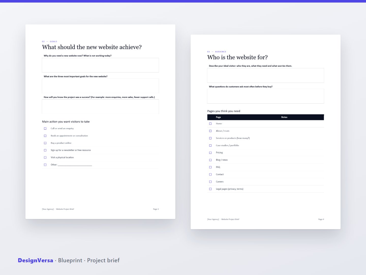 Blueprint – Website Project Brief & Change Request Templates (Word & PDF)