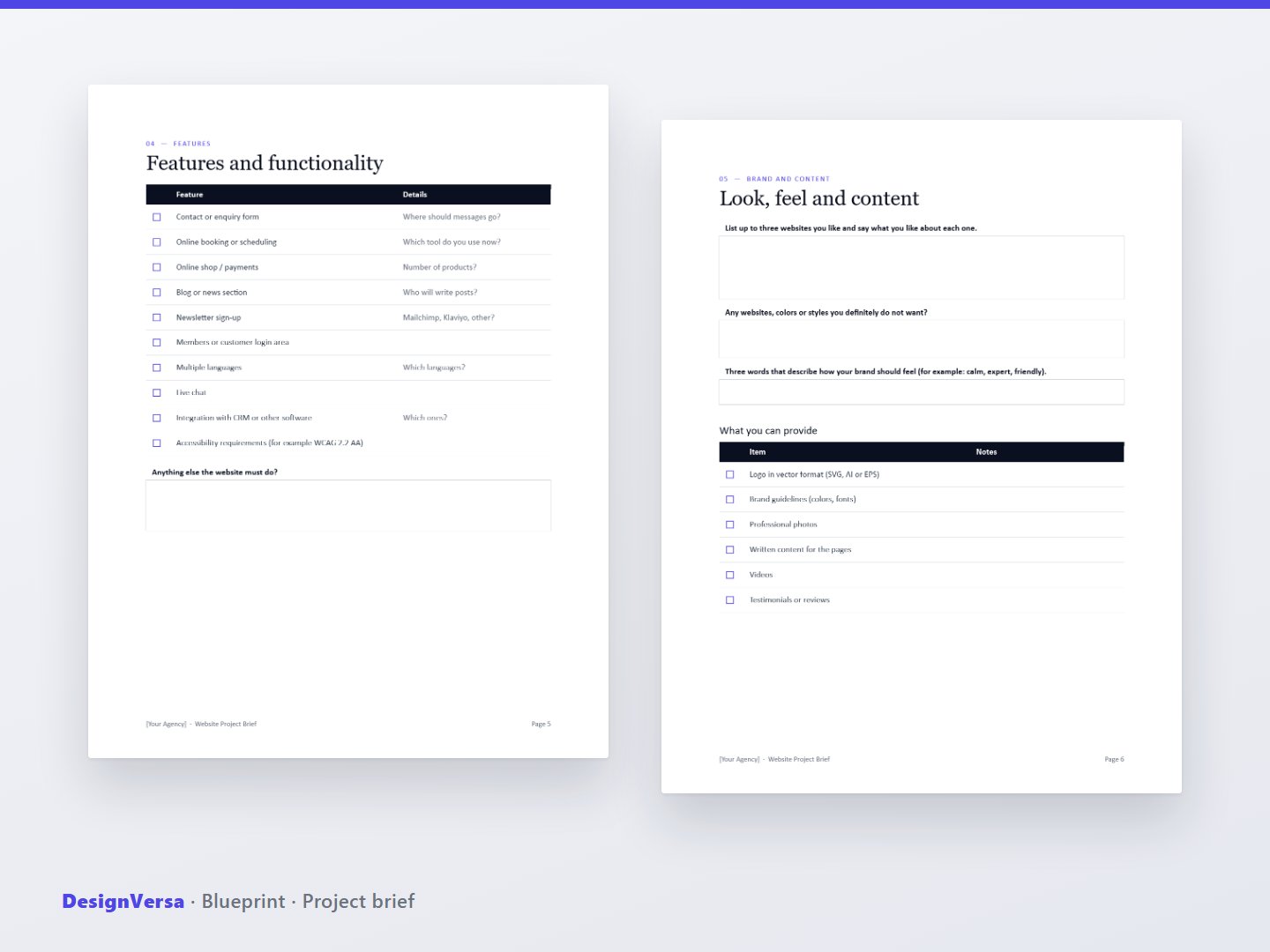 Blueprint – Website Project Brief & Change Request Templates (Word & PDF)