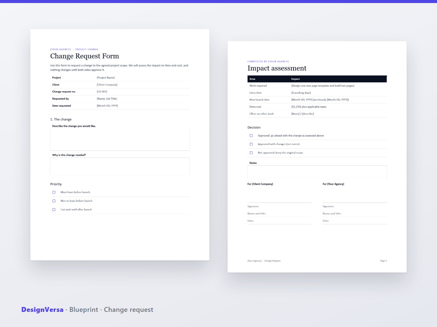 Blueprint – Website Project Brief & Change Request Templates (Word & PDF)