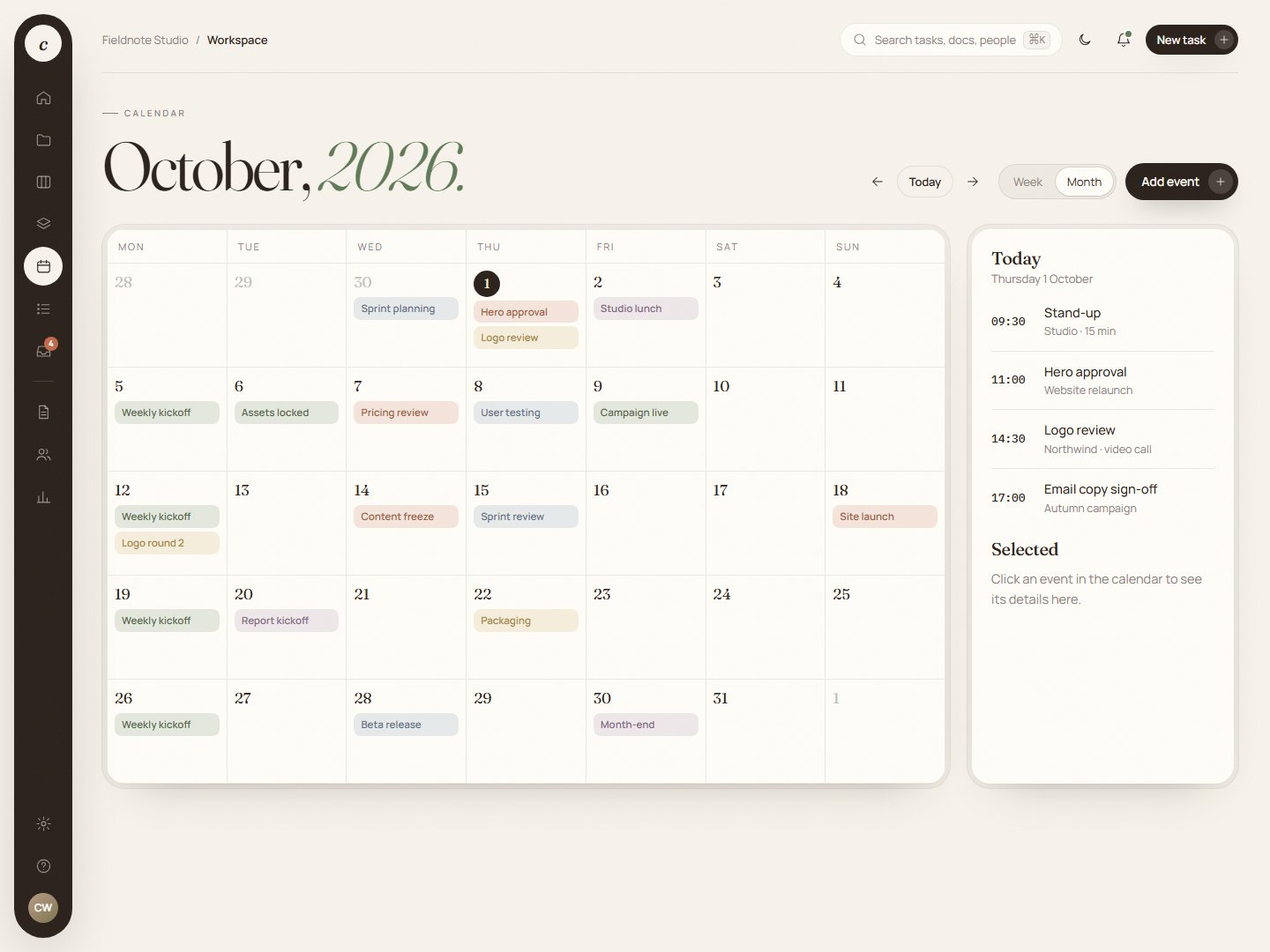 Cadence – Project Management Dashboard HTML Template