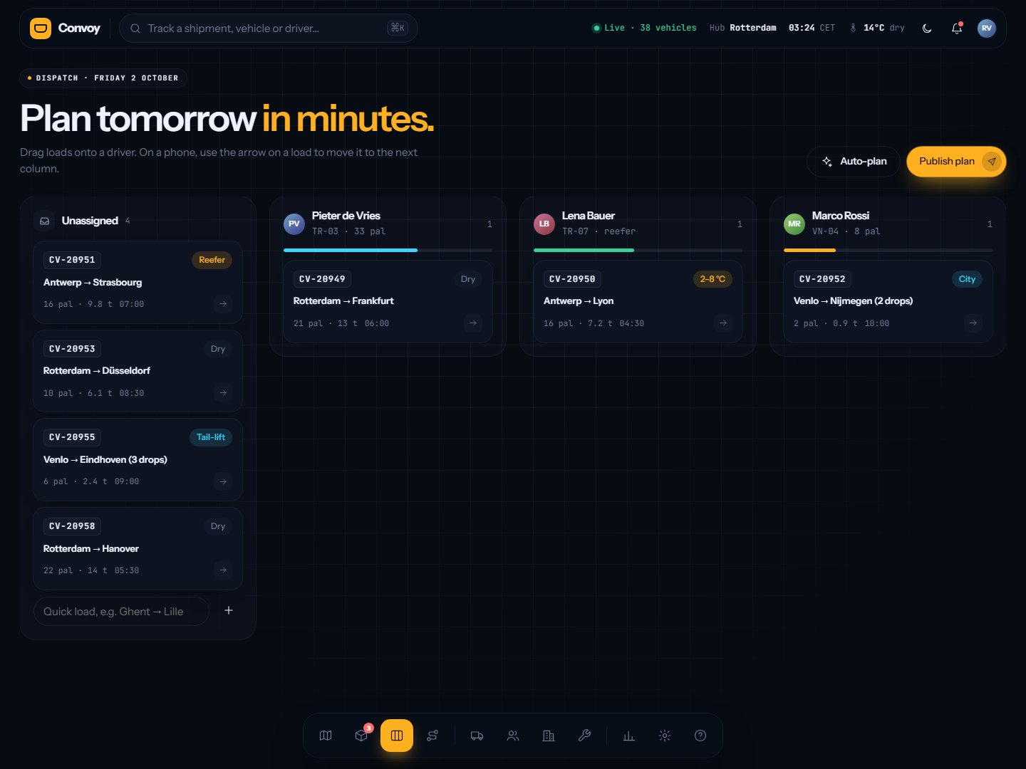 Convoy – Logistics & Fleet Dashboard HTML Template