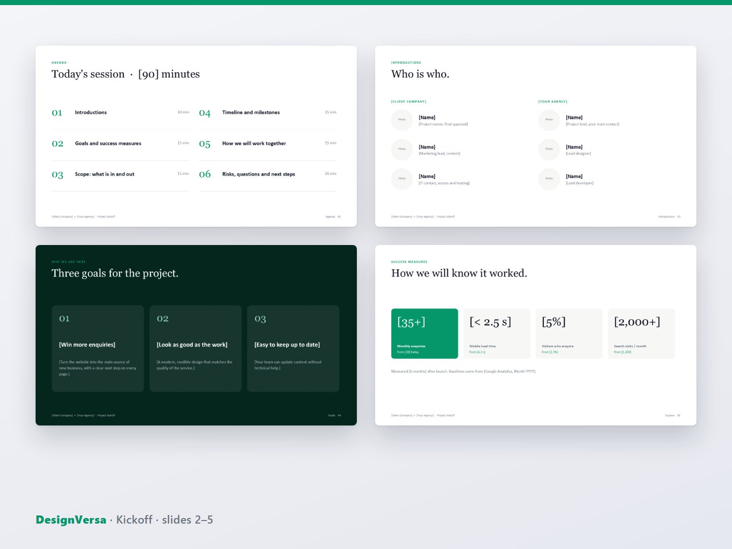 Kickoff – Project Kickoff Meeting Deck (PowerPoint & PDF)