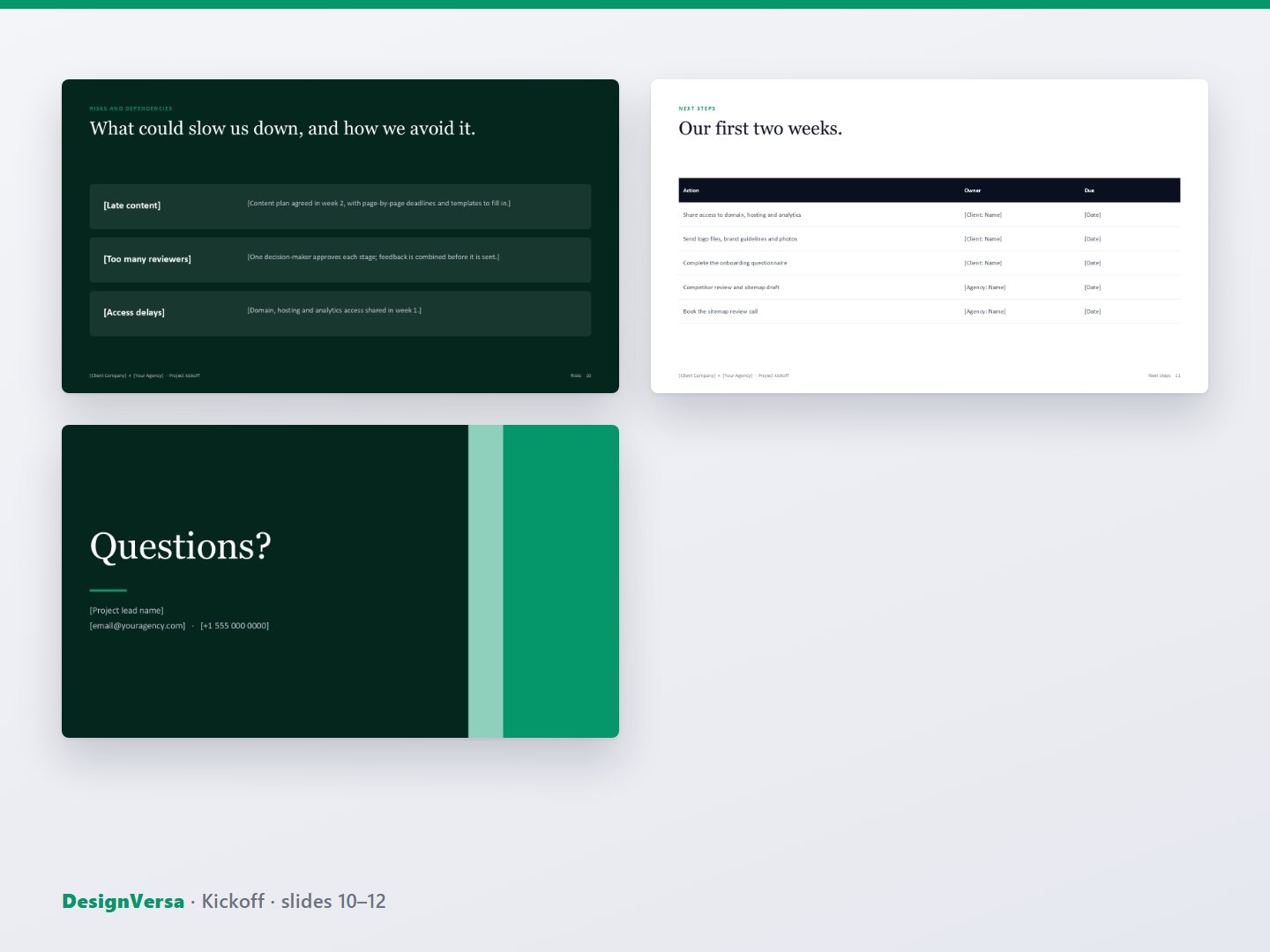 Kickoff – Project Kickoff Meeting Deck (PowerPoint & PDF)