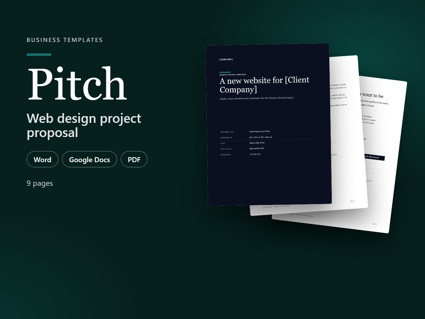 Pitch – Web Design Project Proposal Template (Word & PDF)
