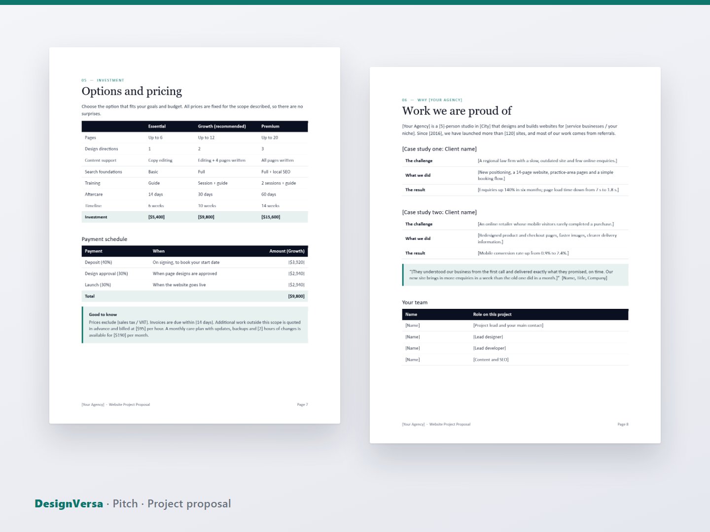 Pitch – Web Design Project Proposal Template (Word & PDF)