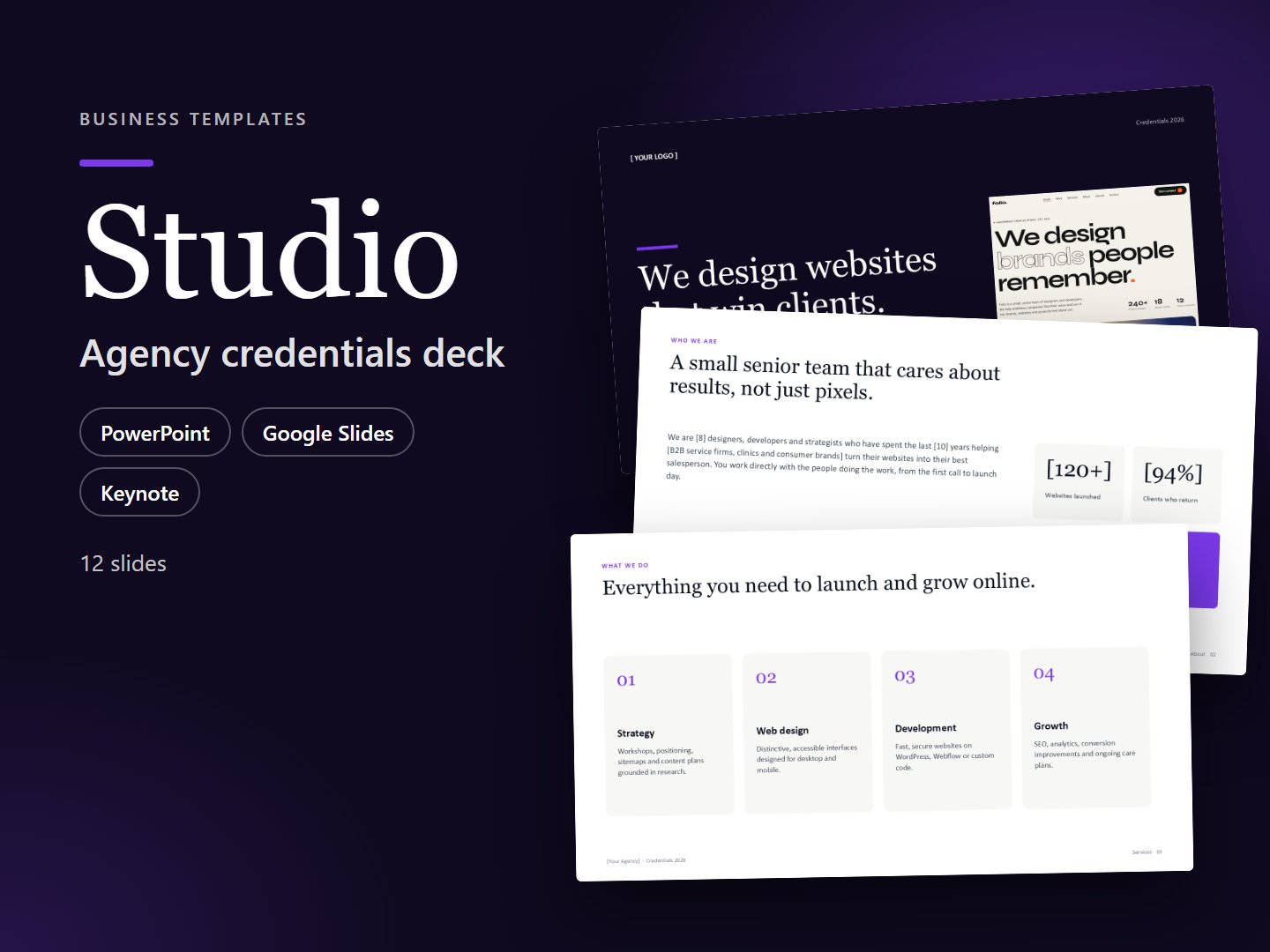 Studio – Agency Credentials Deck (PowerPoint & PDF)