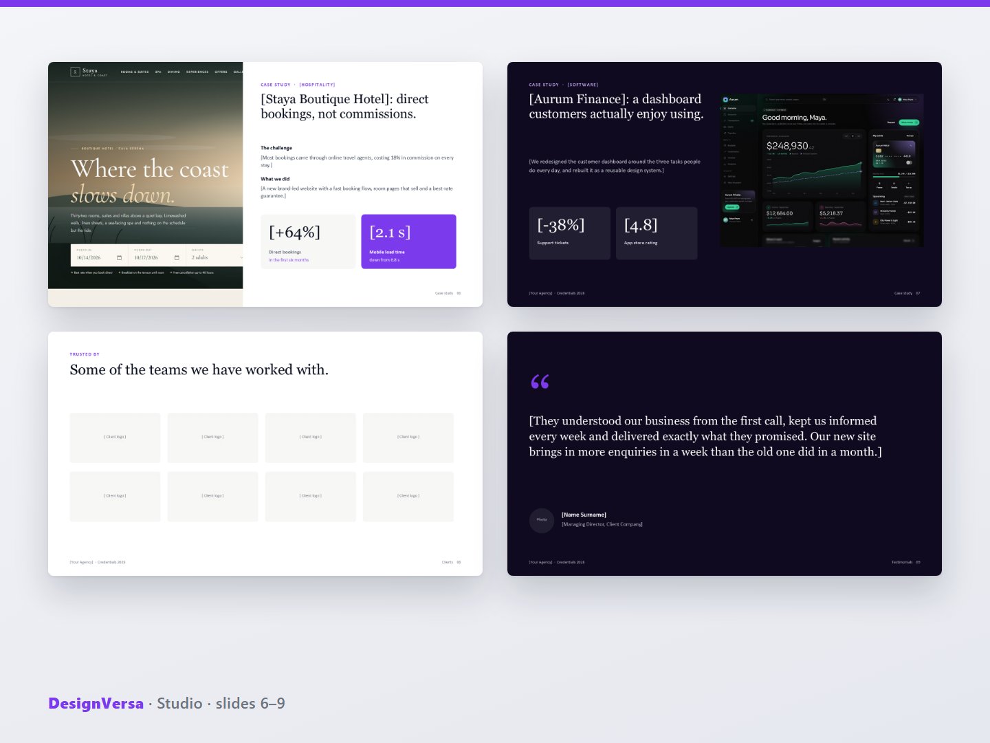 Studio – Agency Credentials Deck (PowerPoint & PDF)