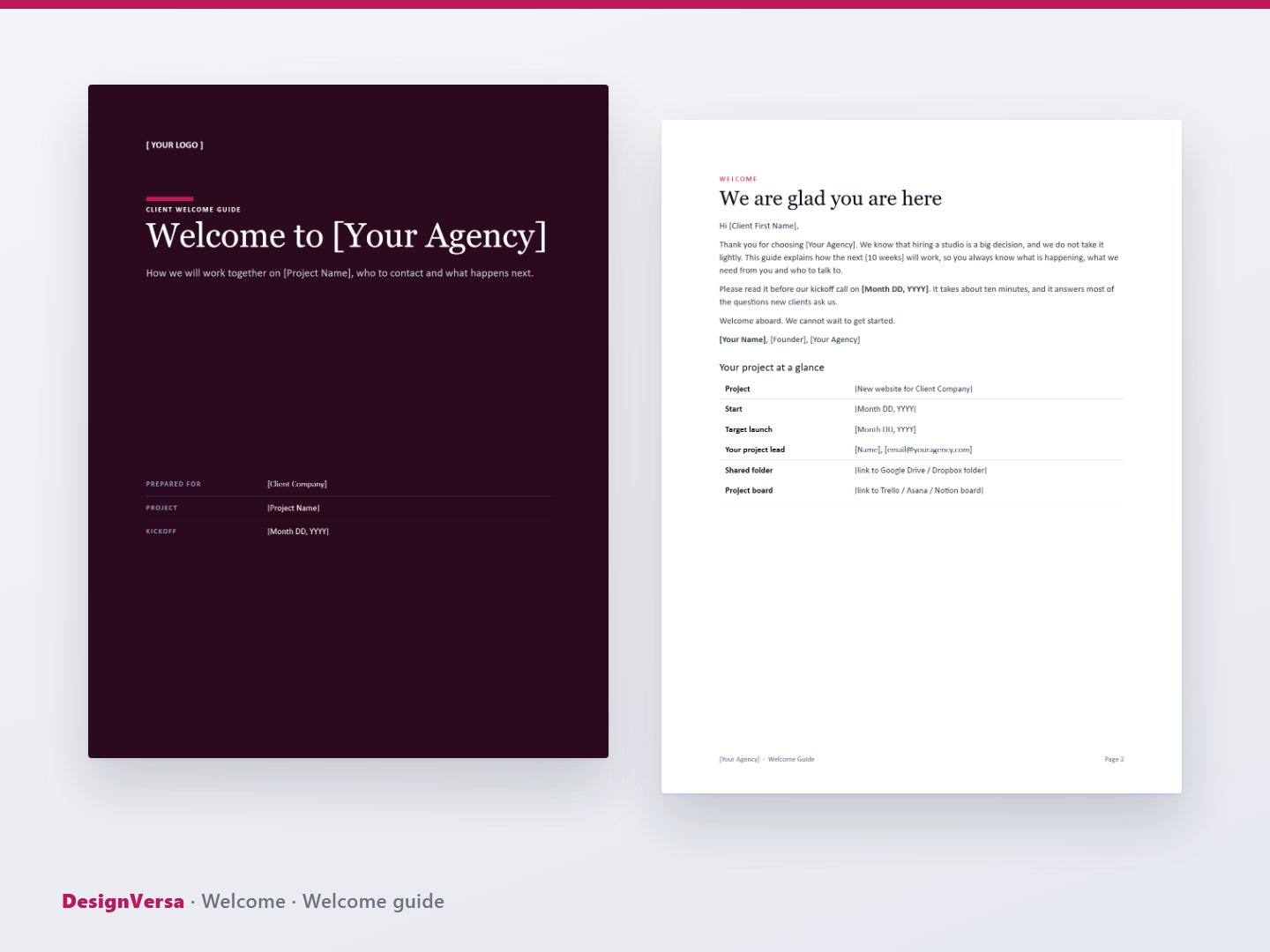 Welcome – Client Onboarding Pack (Word, Excel & PDF)