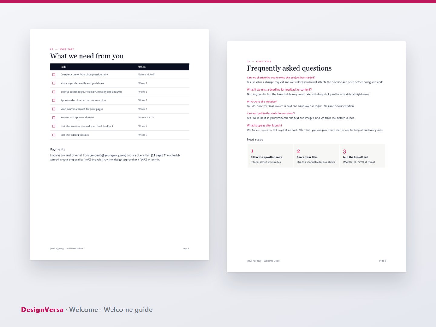 Welcome – Client Onboarding Pack (Word, Excel & PDF)
