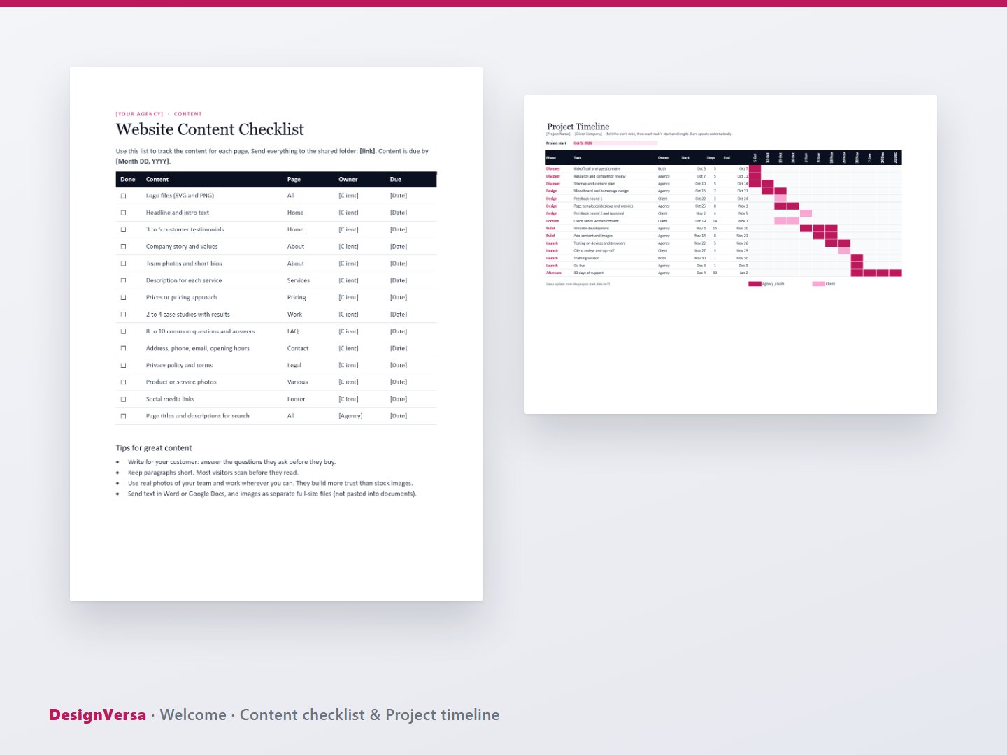 Welcome – Client Onboarding Pack (Word, Excel & PDF)