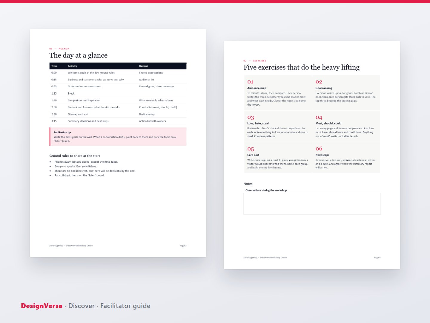 Discover – Discovery Workshop Pack (Word, Excel & PDF)