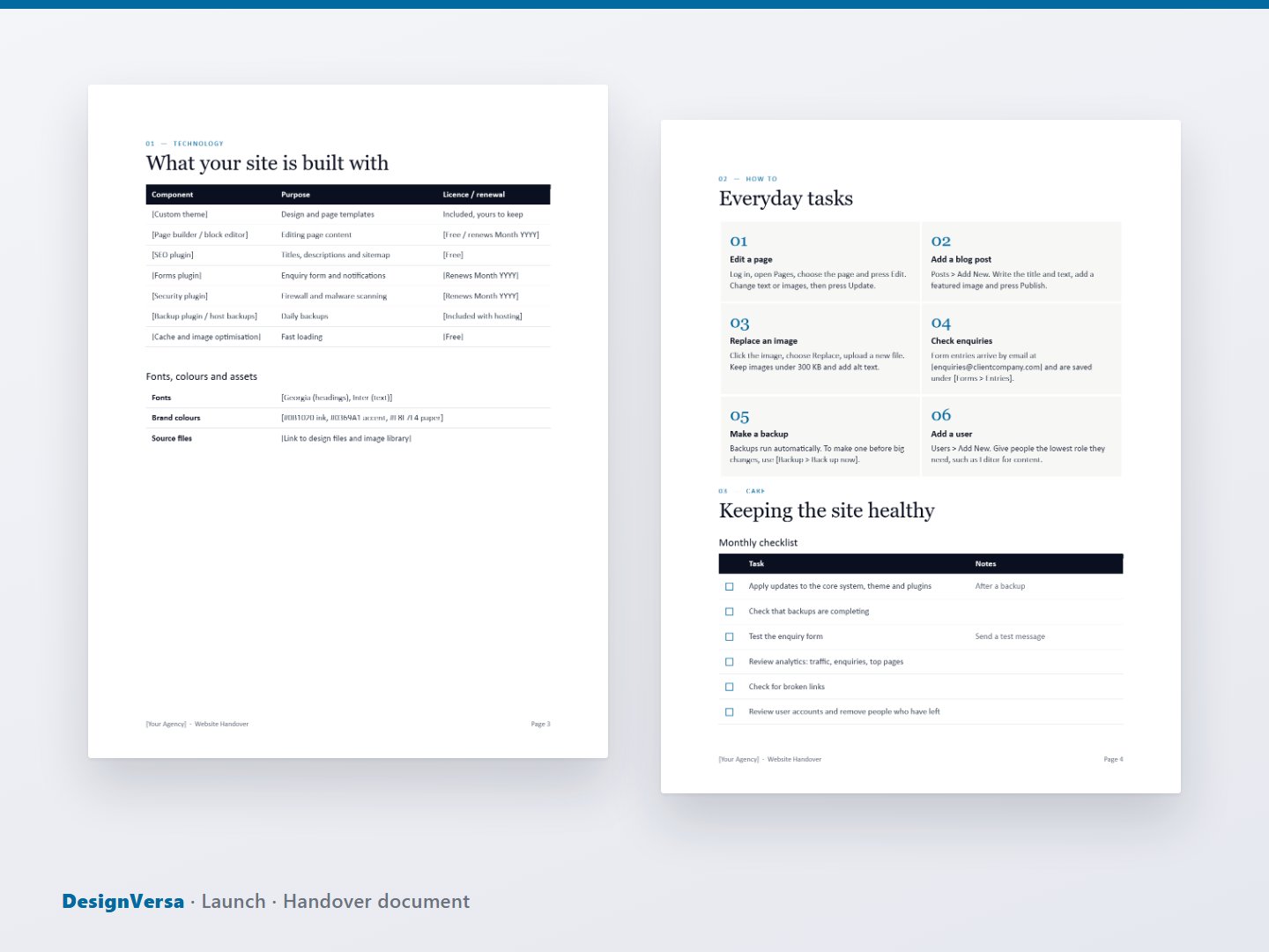 Launch – Website Launch Checklist & Handover Pack (Excel, Word & PDF)