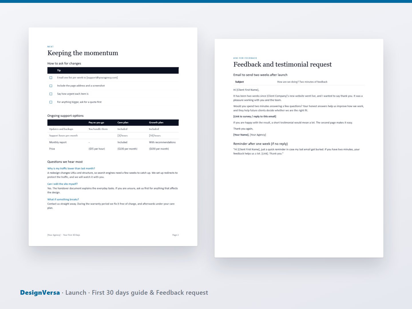 Launch – Website Launch Checklist & Handover Pack (Excel, Word & PDF)