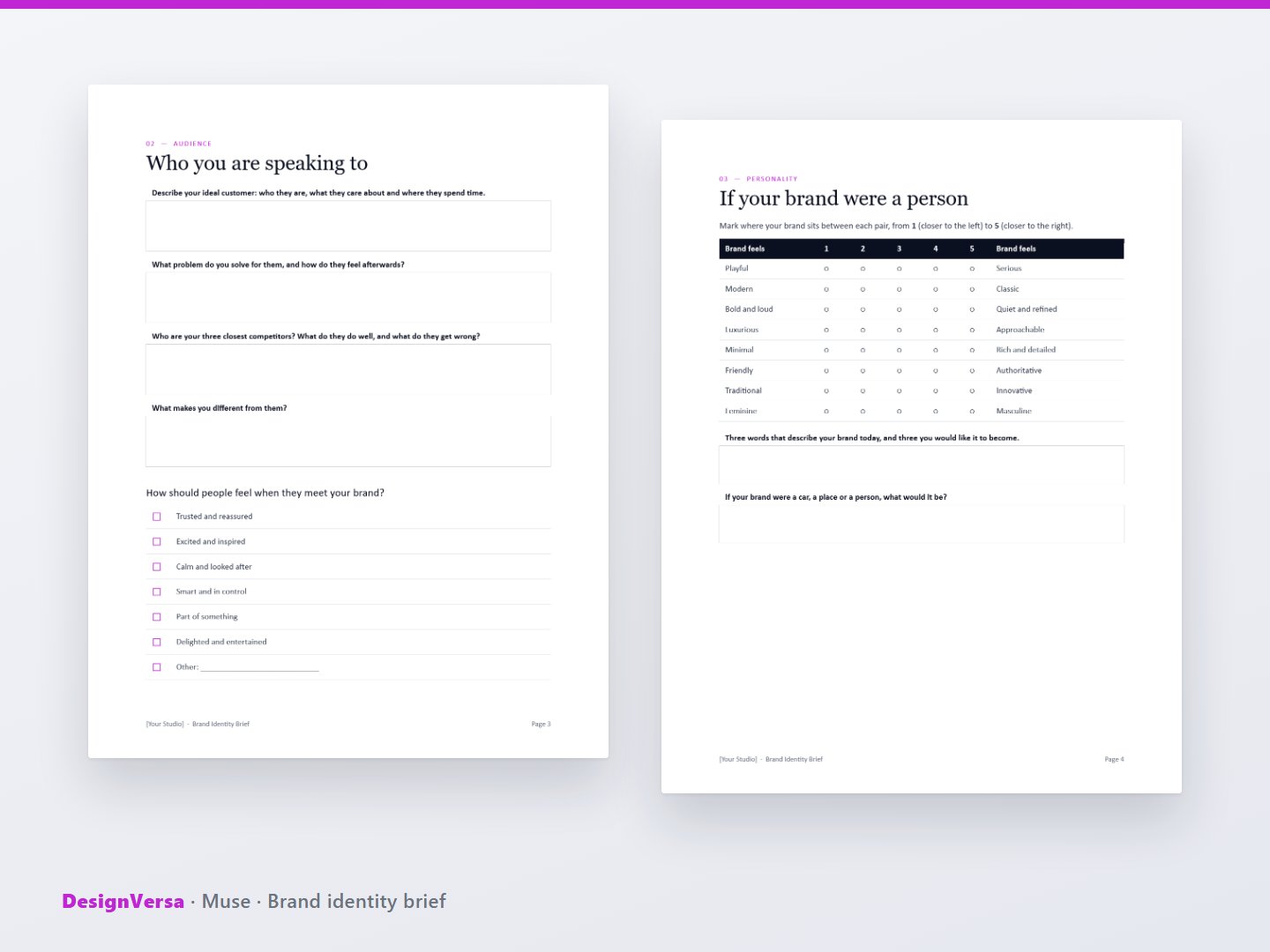 Muse – Brand Identity & Logo Design Brief (Word & PDF)