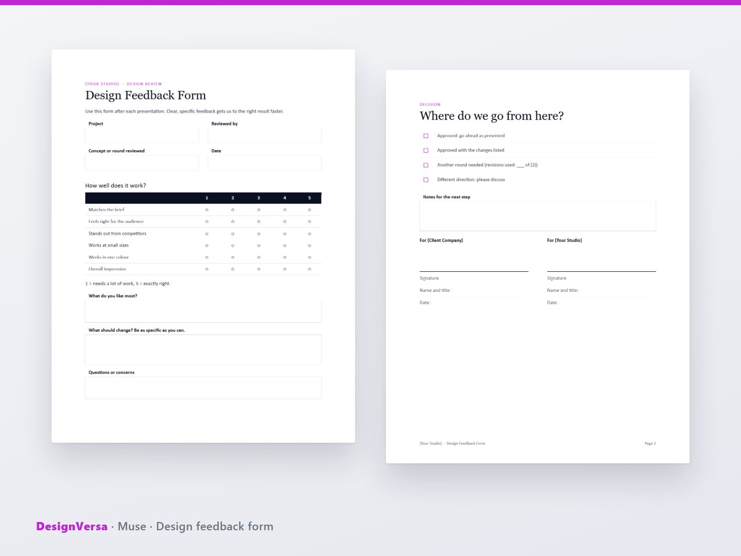Muse – Brand Identity & Logo Design Brief (Word & PDF)