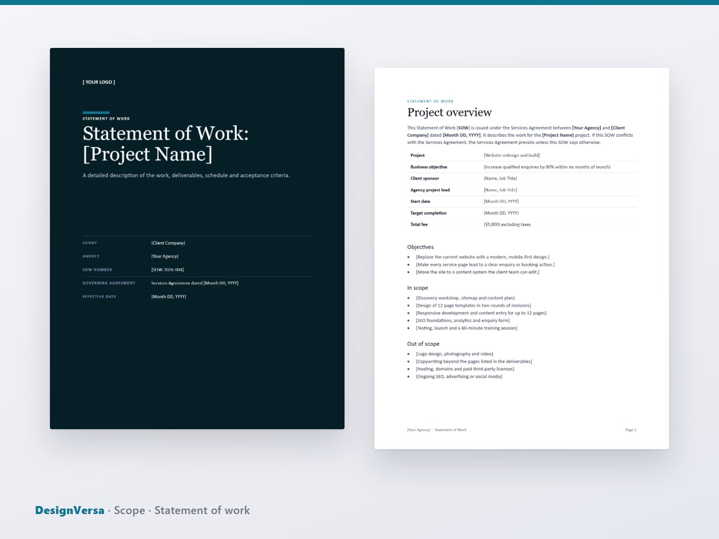 Scope – Statement of Work & Website Care Plan Agreement (Word & PDF)