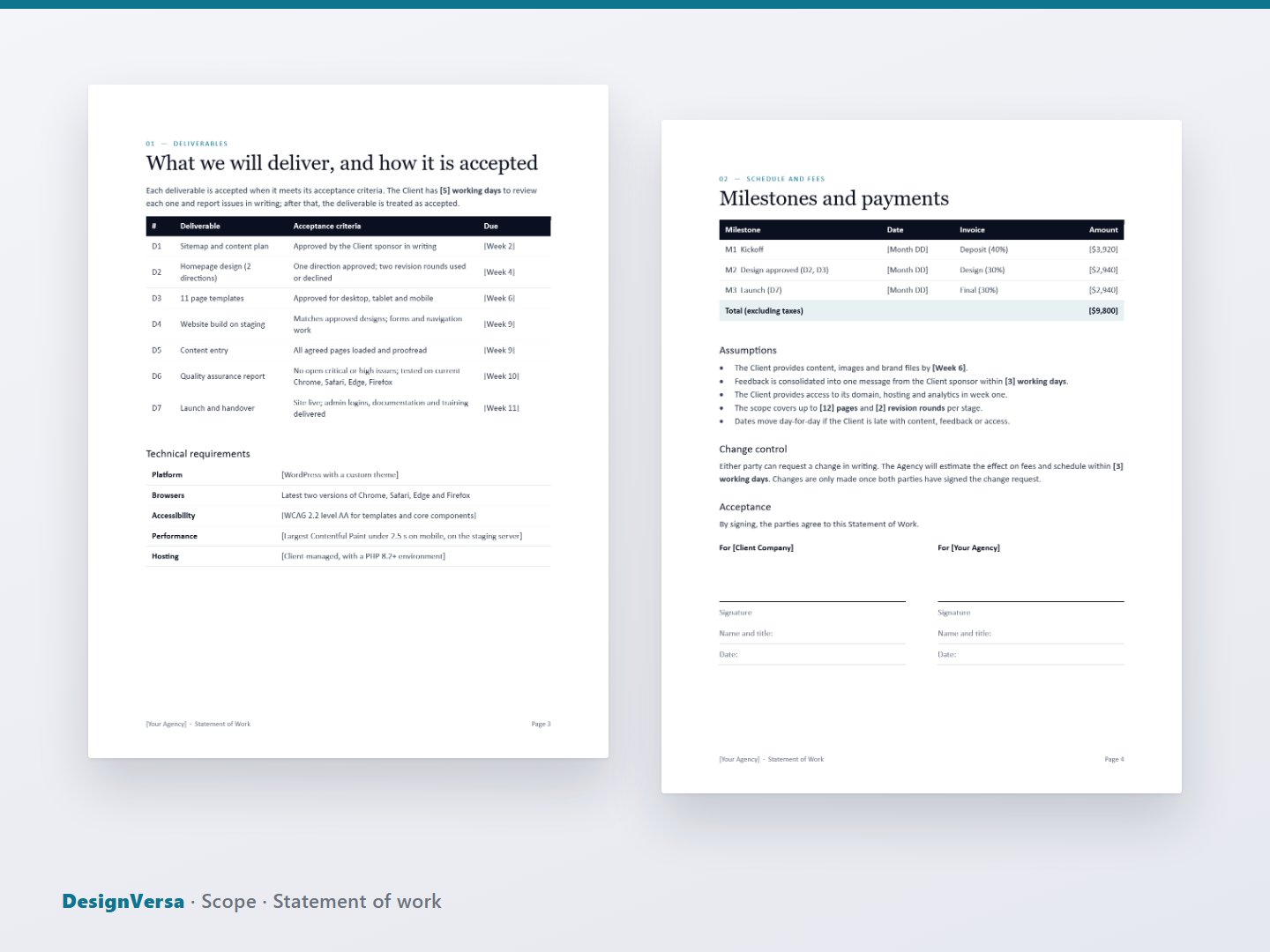 Scope – Statement of Work & Website Care Plan Agreement (Word & PDF)