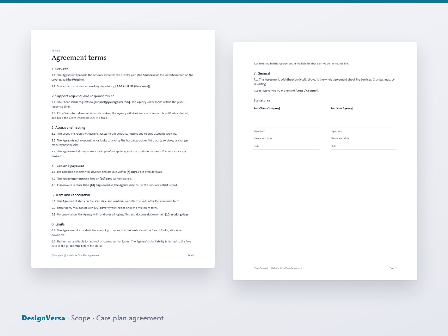 Scope – Statement of Work & Website Care Plan Agreement (Word & PDF)
