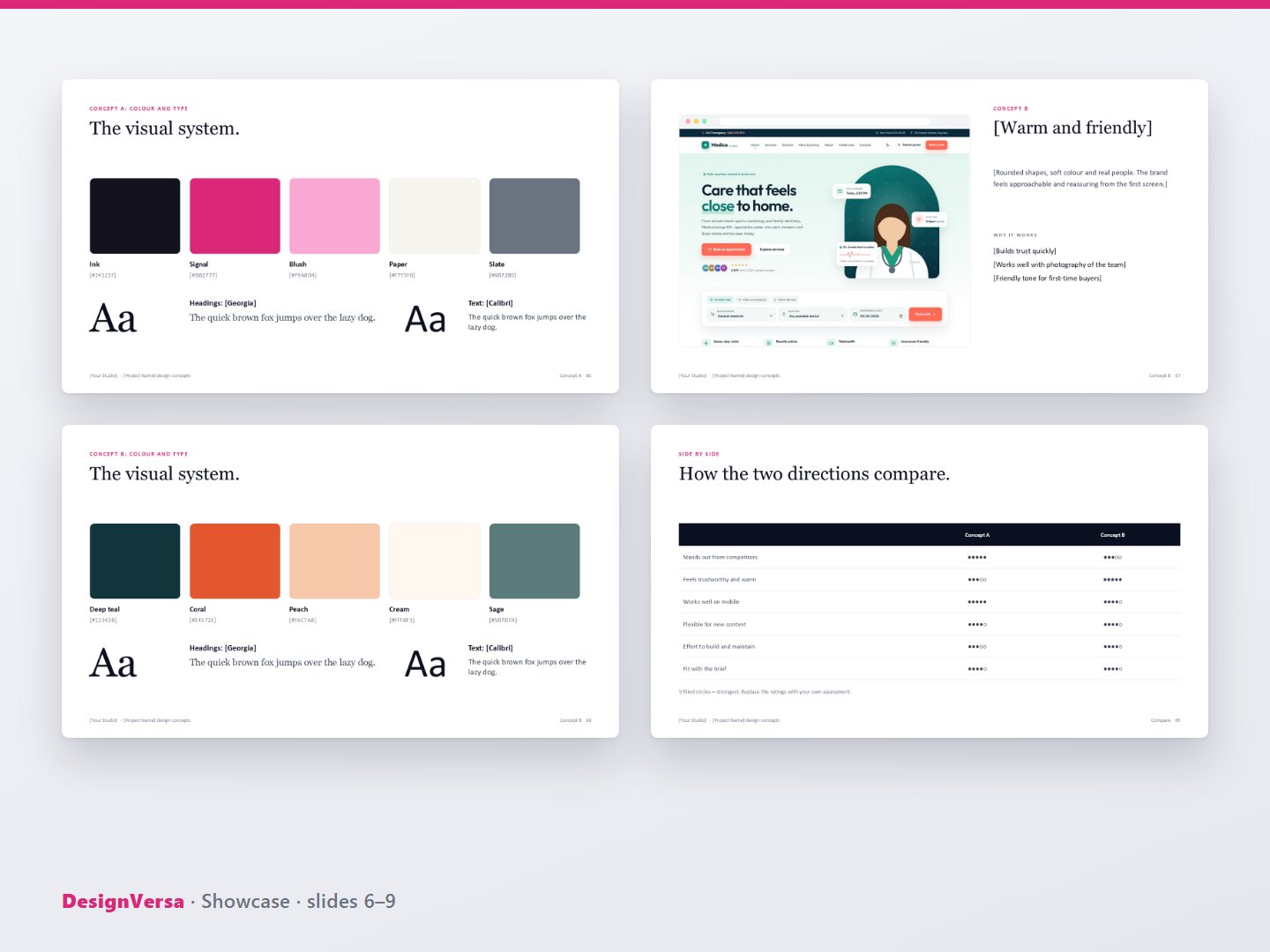 Showcase – Design Concept Presentation Deck (PowerPoint & PDF)