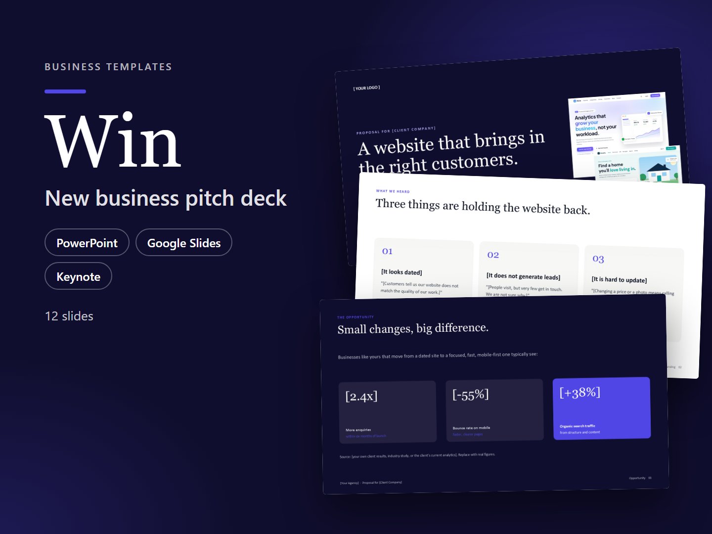 Win – New Business Pitch Deck (PowerPoint & PDF)