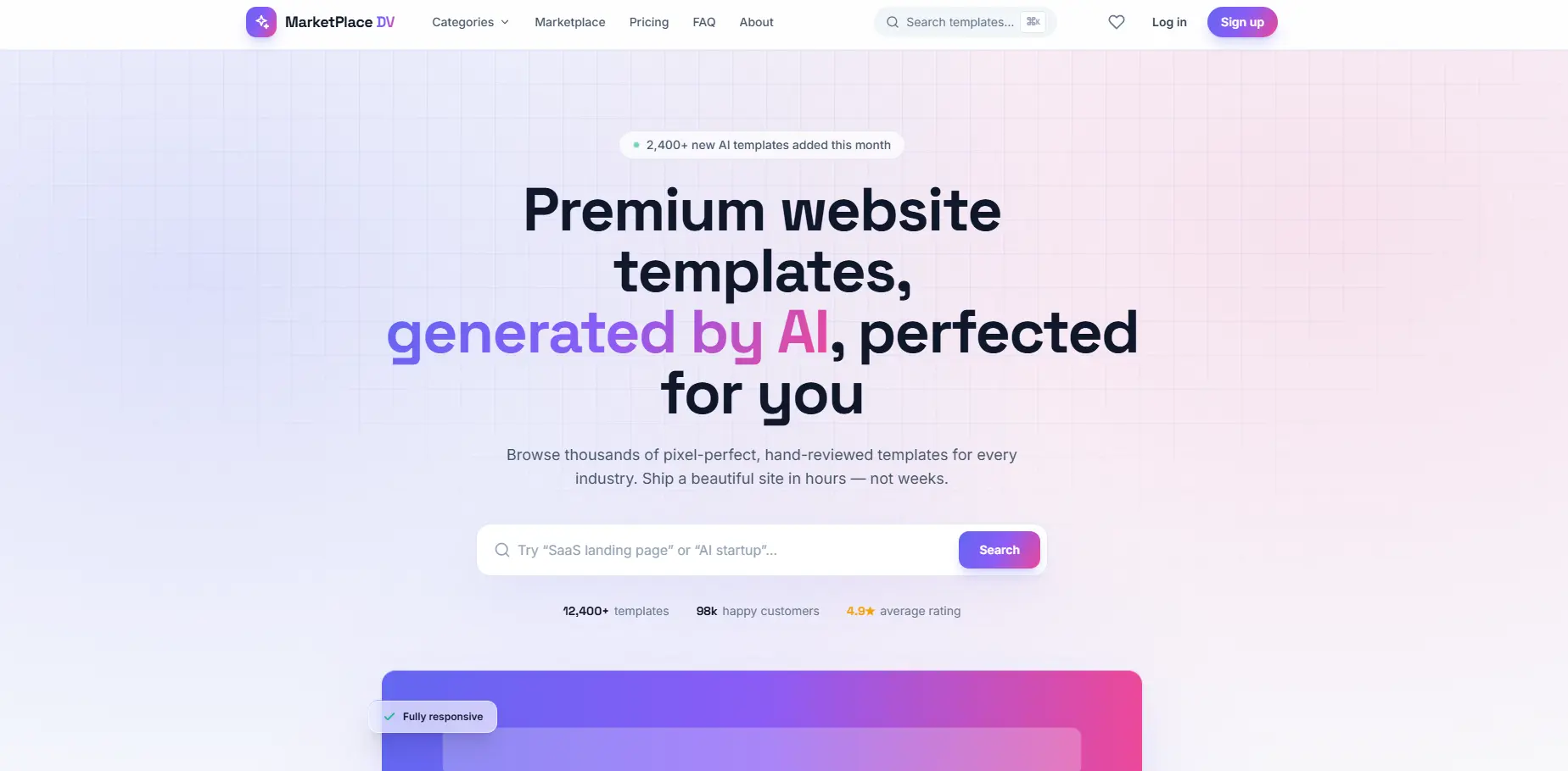 MarketPlace DV – Premium HTML Website Template Marketplace
