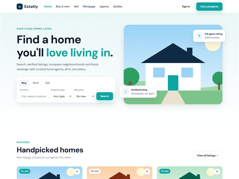 Estatly – Real Estate & Property Listings HTML Template