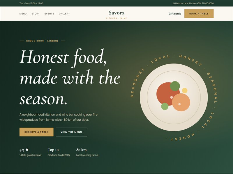Savora – Restaurant & Bistro HTML Template