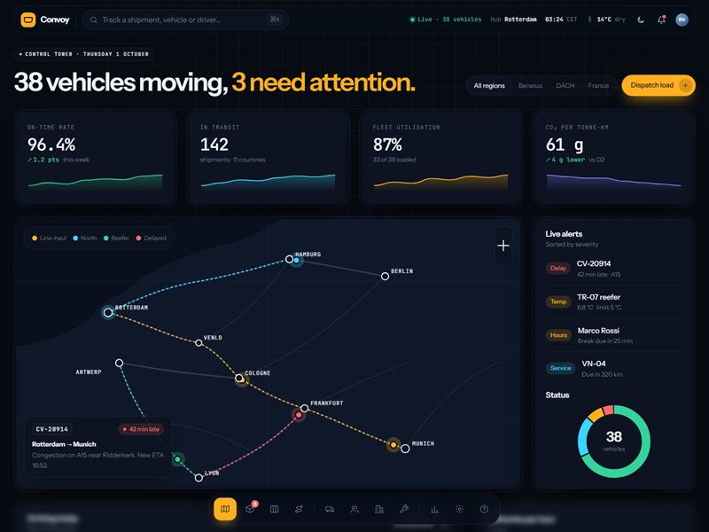 Convoy – Logistics & Fleet Dashboard HTML Template