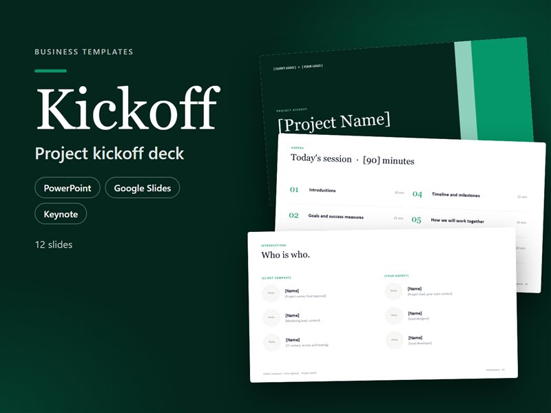 Kickoff – Project Kickoff Meeting Deck (PowerPoint & PDF)