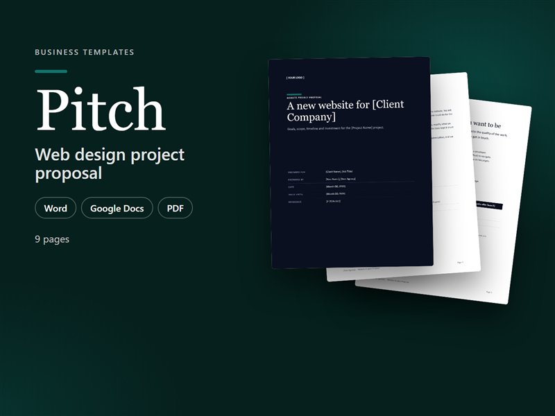 Pitch – Web Design Project Proposal Template (Word & PDF)